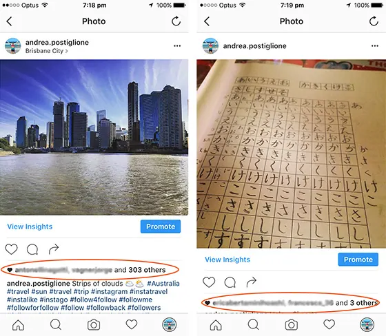Differenza tra hashtag su Instagram