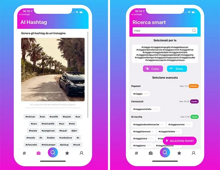 Hashy app per iOS