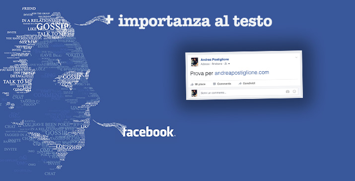 Testo gigante su Facebook
