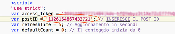 Codice ID Post da inserire