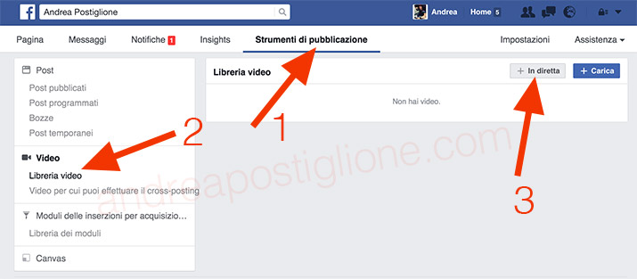 In diretta su facebook