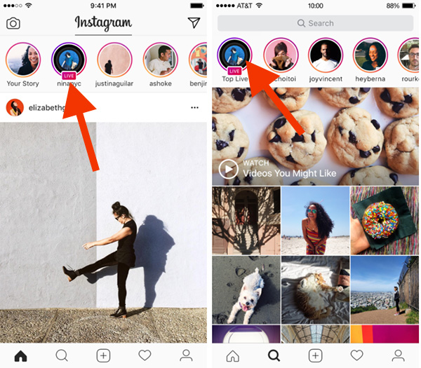 Scoprire live su Instagram