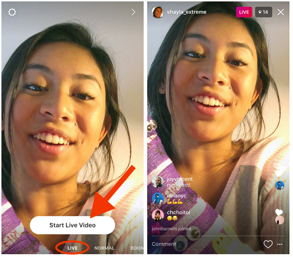 Far partire la diretta su Instagram