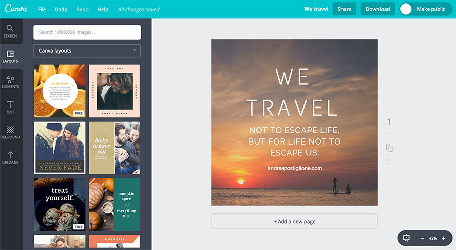Canva per modificare foto Instagram