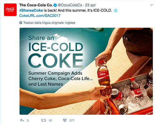 Coca cola hashtag