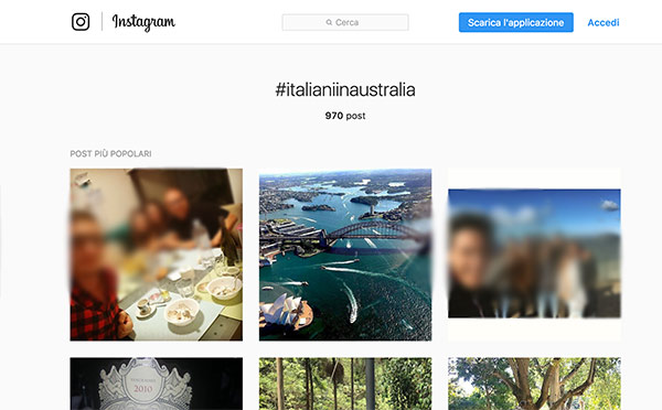 Hahstag di Italiani in Australia