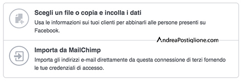 Importa i file su Facebook