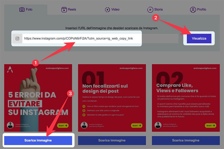 Scaricare post da Instagram online e gratis