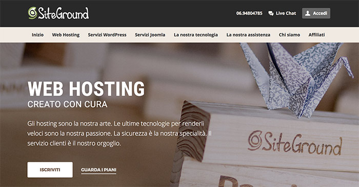 Siteground per WordPress