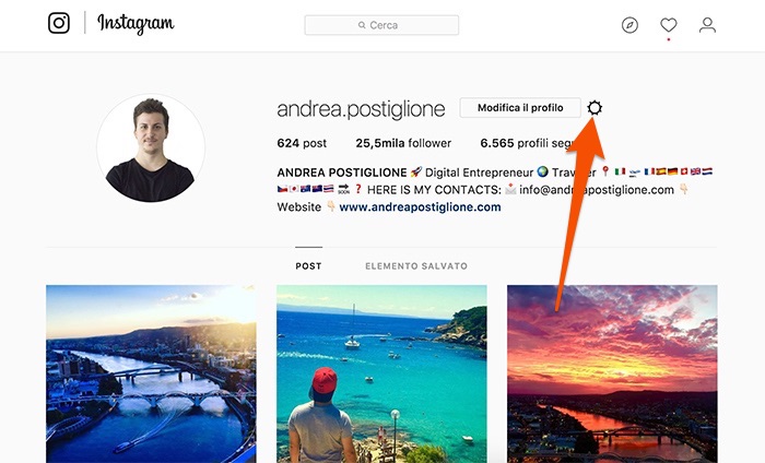 Impostazioni di Instagram da browser
