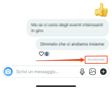 Visualizzato messaggi direct di Instagram