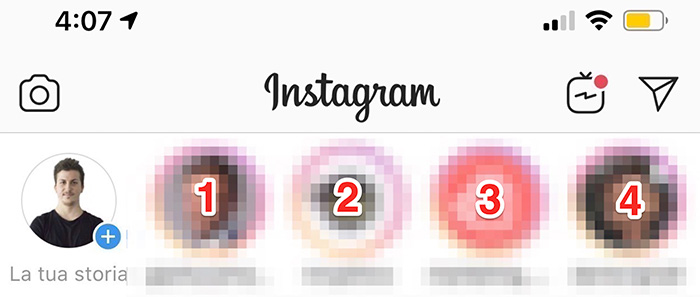Feed delle Storie di Instagram