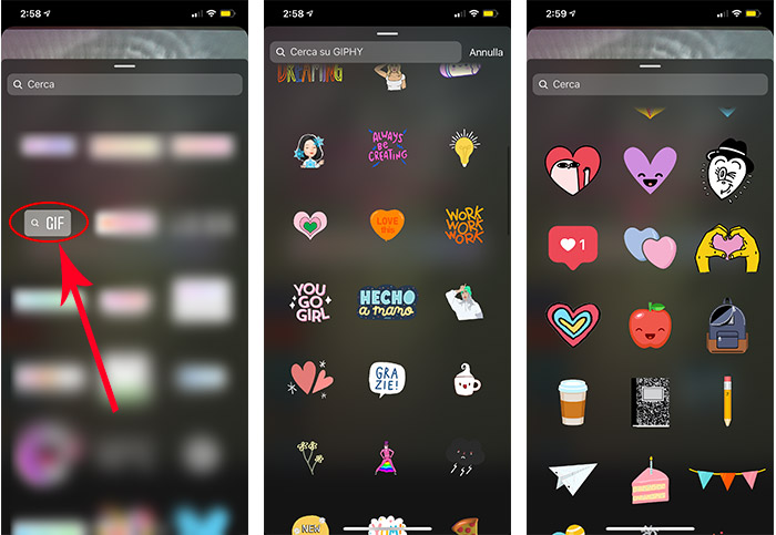 Gif e Sticker sulle storie Instagram