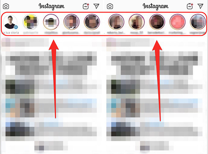 Riga delle storie di Instagram
