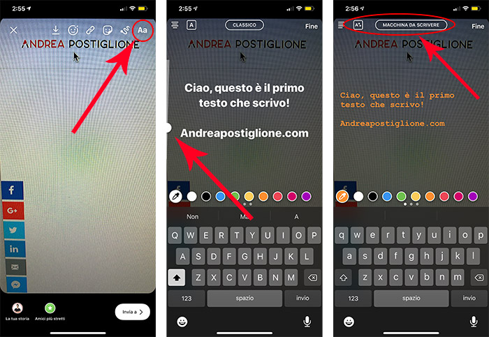 Testo nelle Storie Instagram
