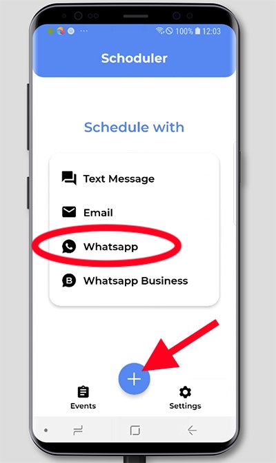 Selezione WhatsApp su Schoduler