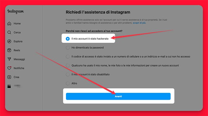 Il mio account Instagram è stato hackerato