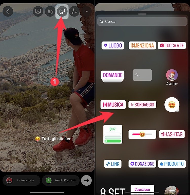 Aggiungere Sticker alle Storie su Instagram