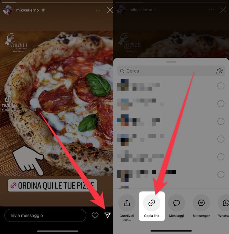 Copiare link delle Storie per il Repost