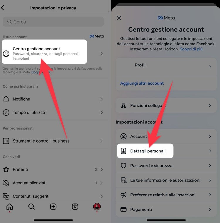 Cancellare account Instagram da iPhone
