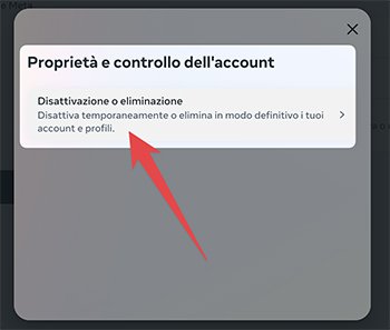 Disattivazione temporanea di Instagram