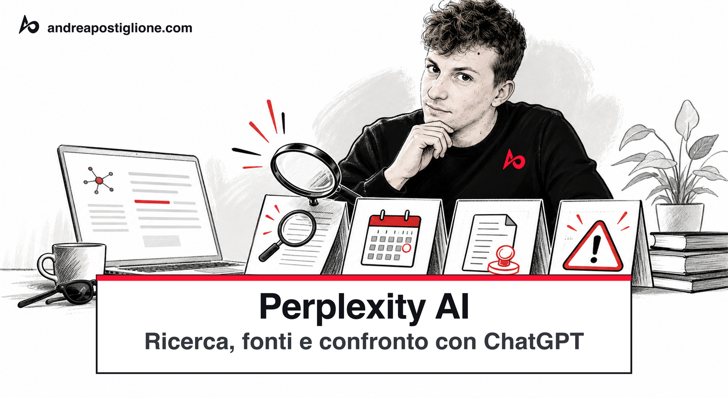 Andrea controlla le fonti raccolte da Perplexity prima di usare una risposta